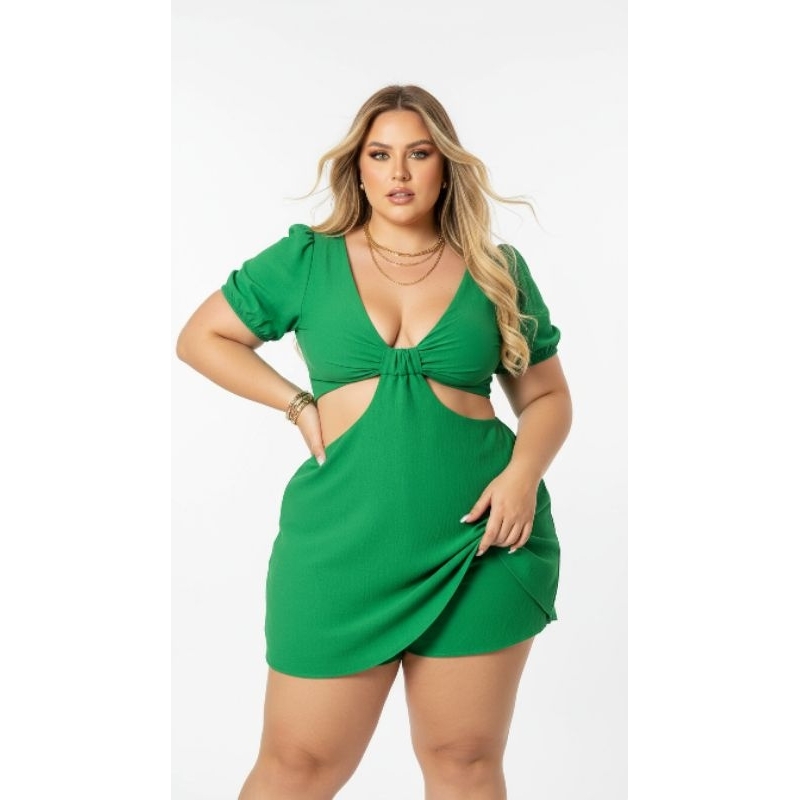 Macaquinho Feminino Plus Size Curto Short Saia Estampado Liso Manga Princesa Confortável Tamanhos Grandes ( 38 AO 62) em Oferta na Shopee