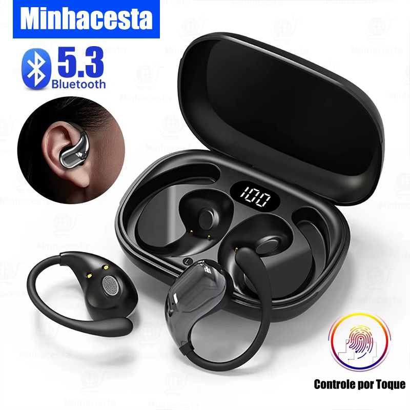 Fones de Ouvido Bluetooth 5.3 Sem Fio Com Controle De Toque Tecnologia de Condução Óssea Original B8