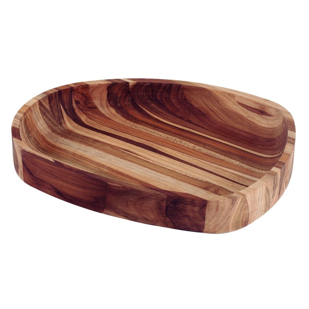 Gamela Orgânica Churrasco Tramontina em Madeira Teca FSC Acabamento em Óleo Mineral 37x29,8 cm