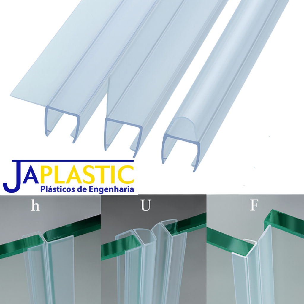 Perfil Protetor Vedação Lateral Vidro Porta Sacada Box - Aba reta rodinho, cadeirinha, bulbo barriga em Oferta na Shopee