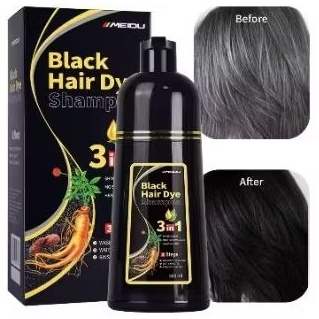 ENVIO IMEDIATO Shampoo de tintura de cabelo 3 em 1-500ML- COR  PRETO em Oferta na Shopee
