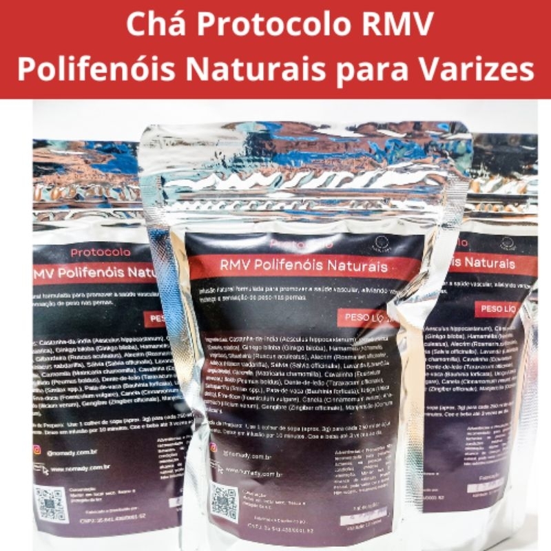 Protocolo RMV • Polifenóis Naturais / Chá 100% Natural com 21 Ervas | Vitalidade e Conforto para Pernas 100 Gr. em Oferta na Shopee