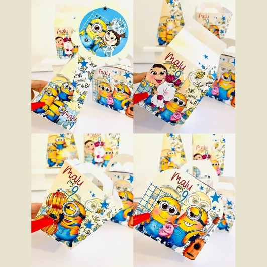 PEGUE E MONTE - Kit Festa Minion-Minions- Personalizados Lembrancinhas Caixinhas-Meversário
