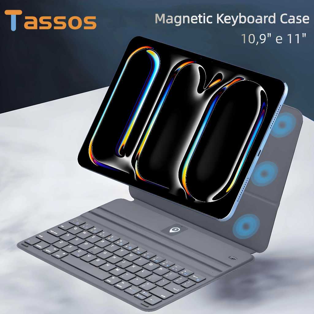 TASSOS Teclado Mágico Para iPad Air 4/5/6 Ipad Pro 11（2018-2022） Caso Teclado Bluetooth Sem Fio