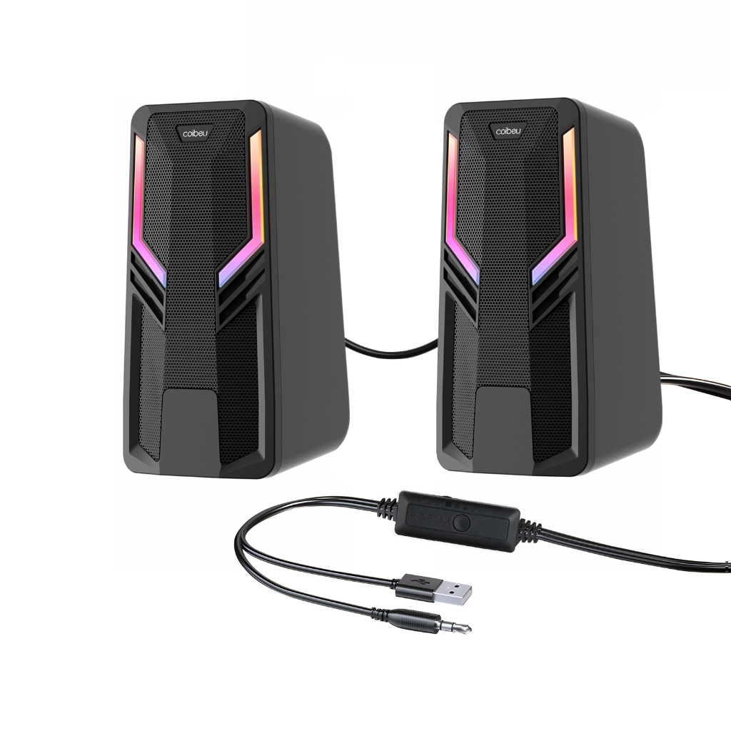 COIBEU Caixa de Som Pc Gamer Subwoofer P2 Led Rgb Pc Notebook Celular Tablet em Oferta na Shopee