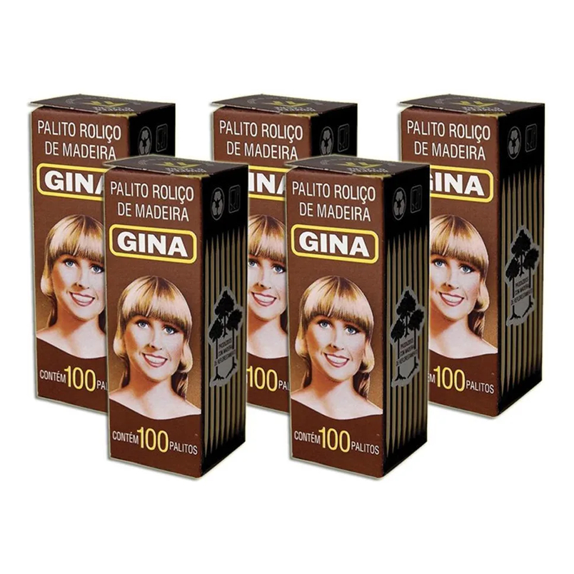 Kit 5 caixinhas Palitos de Dentes de Madeira Gina de 100 unidades p/ petiscos restaurantes porções