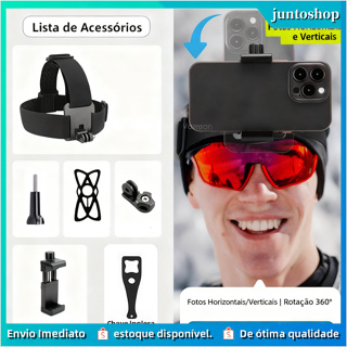 Suporte De Cabeça Universal Para Celular/Iphone/Samsung/Xiaomi/Huawei/Gopro Hero Sjcam em Oferta na Shopee