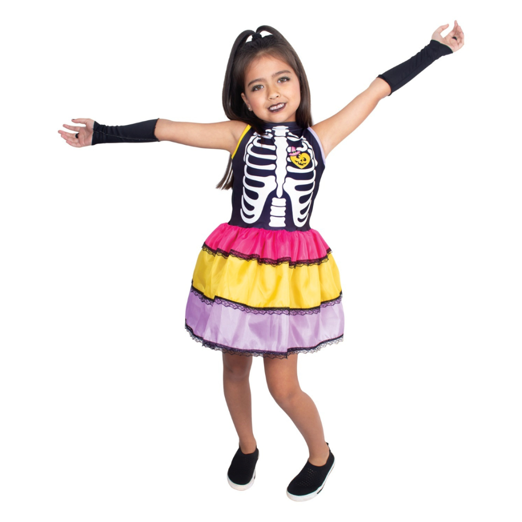 Fantasia Caveira Mexicana Infantil Menina Brink Model 3413
