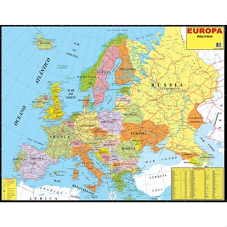Mapa Europa Politico Escolar Tamanho 120 X 90 Cm em Oferta na Shopee