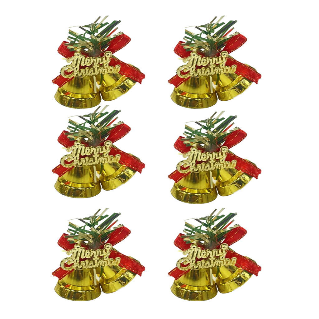 Kit com 6 mini Sino duplo de natal - enfeite decoração natalina Wincy