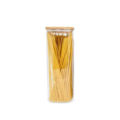 Pote Hermético 1900mL Bambu Vidro Livre de BPA
