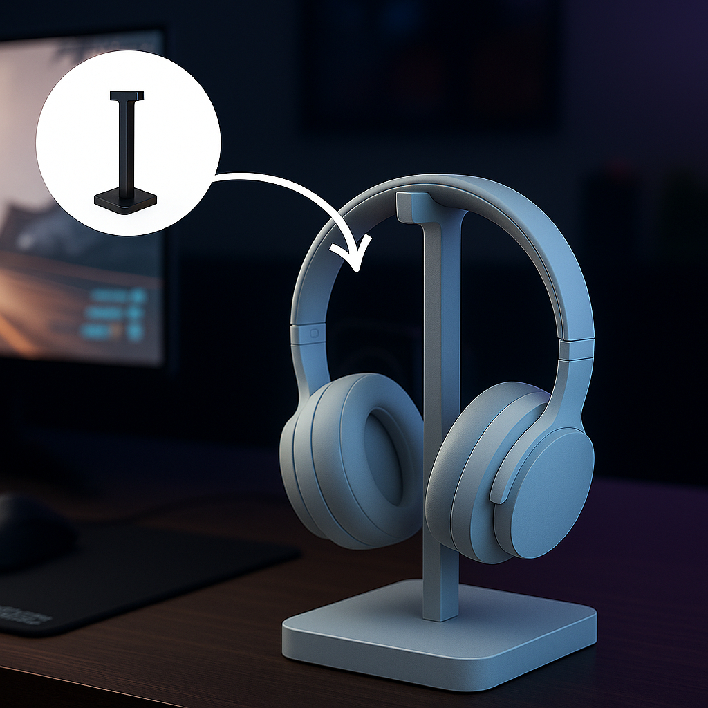 Suporte para Headset Gamer 3D – Base Organizador de Fone PS5 PS4 PC Setup Gamer – Design Moderno