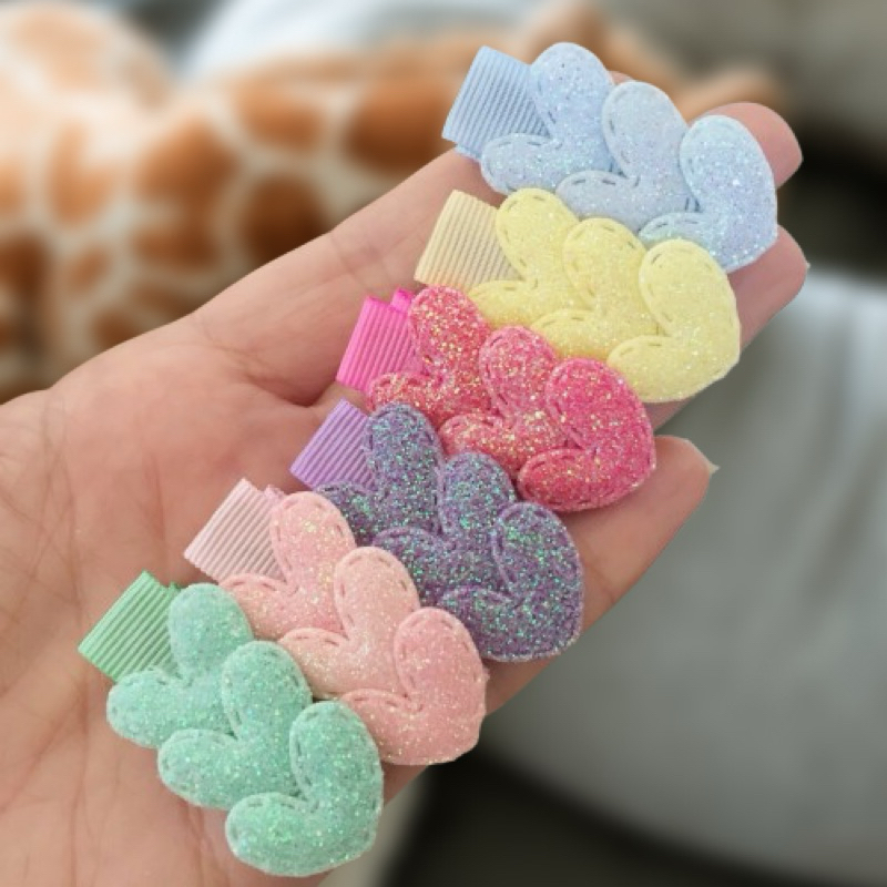 Kit 6 mini Presilha de bebê 100% Forrada Com Borrachinha Antideslizante Coração Maternidade