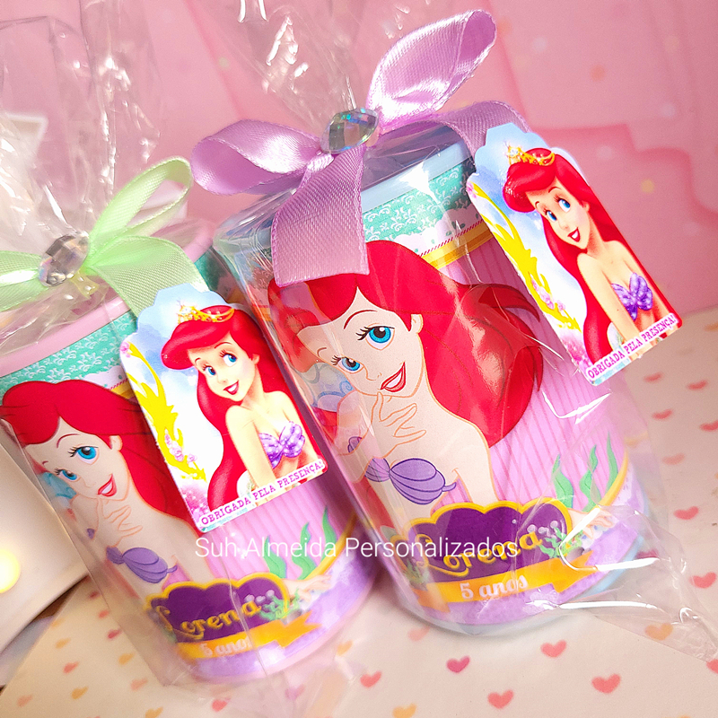 Cofrinho Personalizado Ariel Pequena Sereia Lembrancinha Festa Luxo