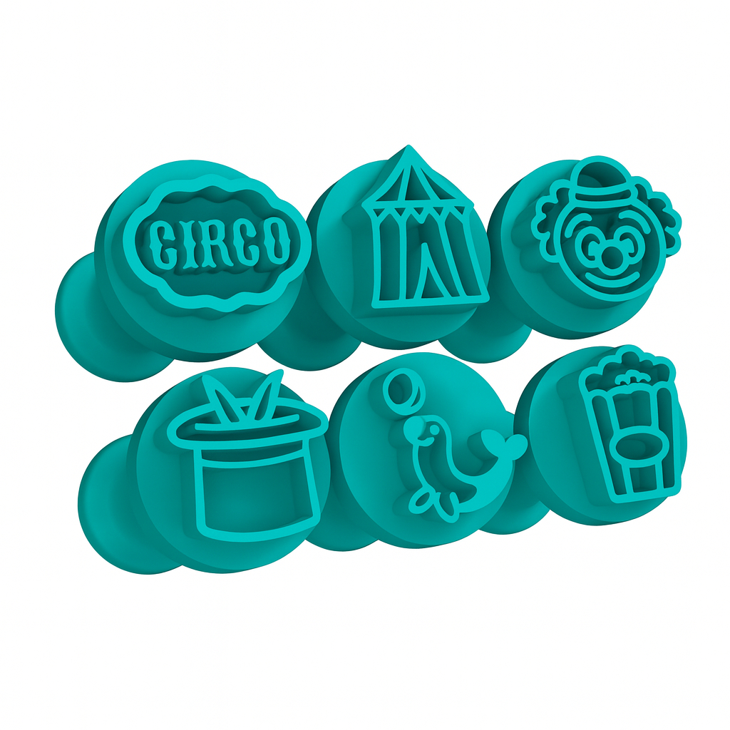 Kit Carimbo Marcador Brigadeiros CIRCO Molde Festa Confeitaria Aniversario Brigadeiri