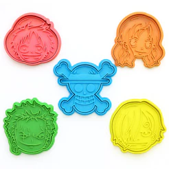Cortador Biscoito Molde Forma ONE PIECE Marcador Carimbo Pasta Americana