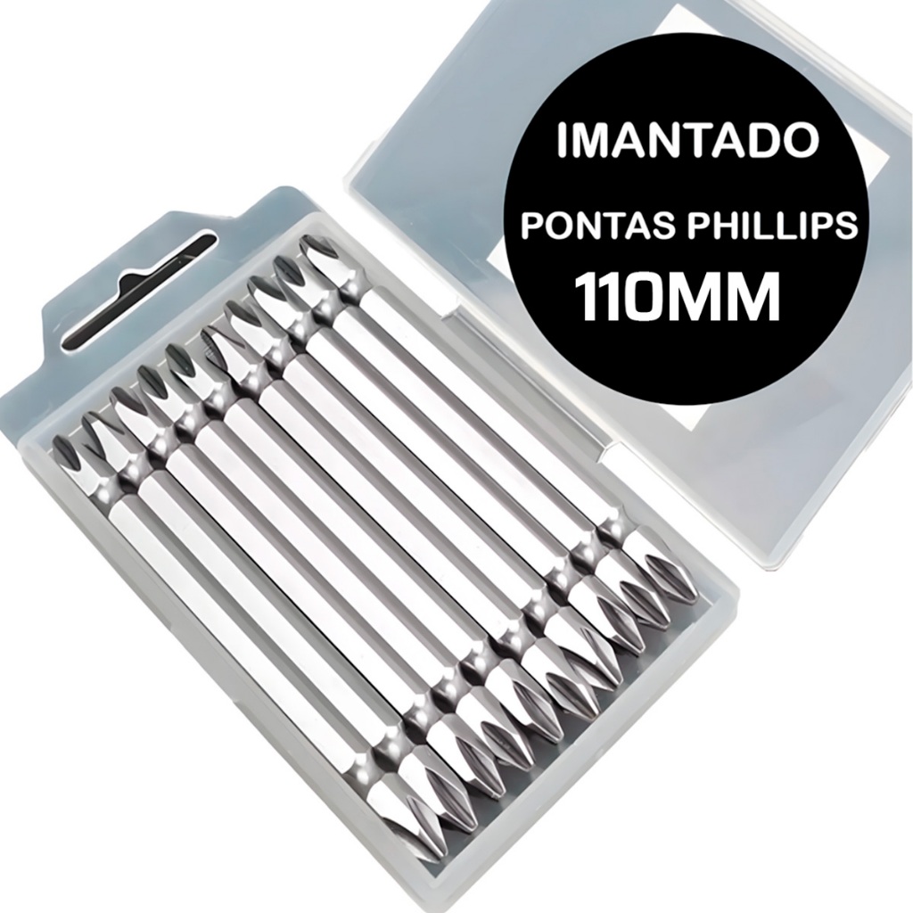 Bits Parafusadeira 110 Longas Ponteiras Duplas Ph2 Philips Aço Cromo Vanádio Para Furadeira e Parafusadeira em Oferta na Shopee