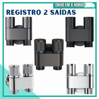 Registro Válvula de Controle Dupla 1 Entrada 2 Saída Inox, Preto Grafite Para Máquina De Lavar e Torneira Vaso Sanitário em Oferta na Shopee