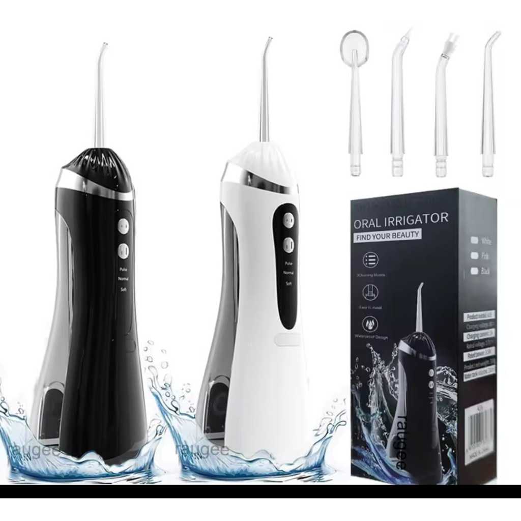 Irrigador Dental Oral Recarregável 200ml Higiene Limpeza Bucal Portátil Limpador de Dente e Implante
