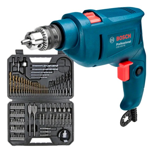 Kit Furadeira Impacto Parafusadeira Bosch GSB 450 RE 110V + Jogo Brocas e Pontas 103 Peças em Oferta na Shopee