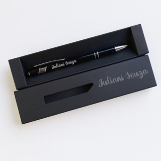 Caneta Metálica Touchscreen Personalizada com Caixa Gravada a Laser Nome Frase ou Logo em Oferta na Shopee
