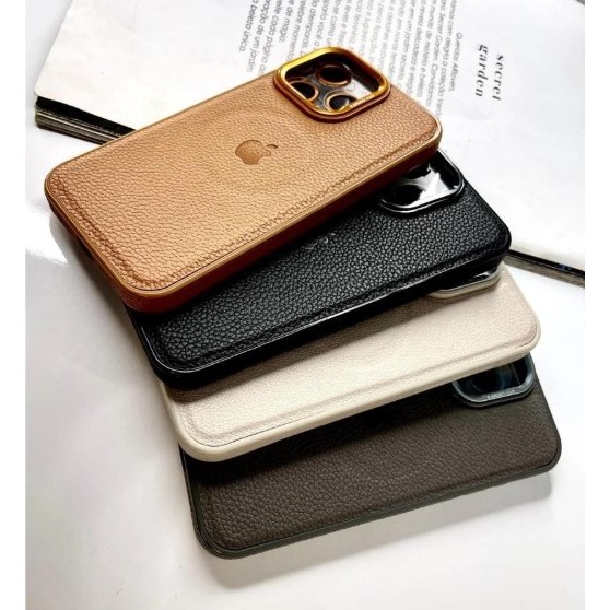 Capa Capinha De Couro Para IPHONE Com Magsafe 11/12/13/14/15 Pro/Promax em Oferta na Shopee