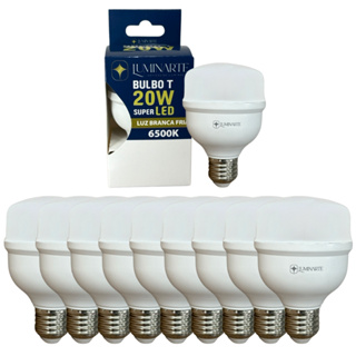 Kit 10 Lâmpadas Led 20W Bulbo 6500k Branco Frio LUZ BRANCA E27 Bivolt Inmetro Econômica Luminarte em Oferta na Shopee