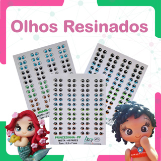 Olhos Resinados para Massa de Biscuit - Escolha o tamanho e cor em Oferta na Shopee