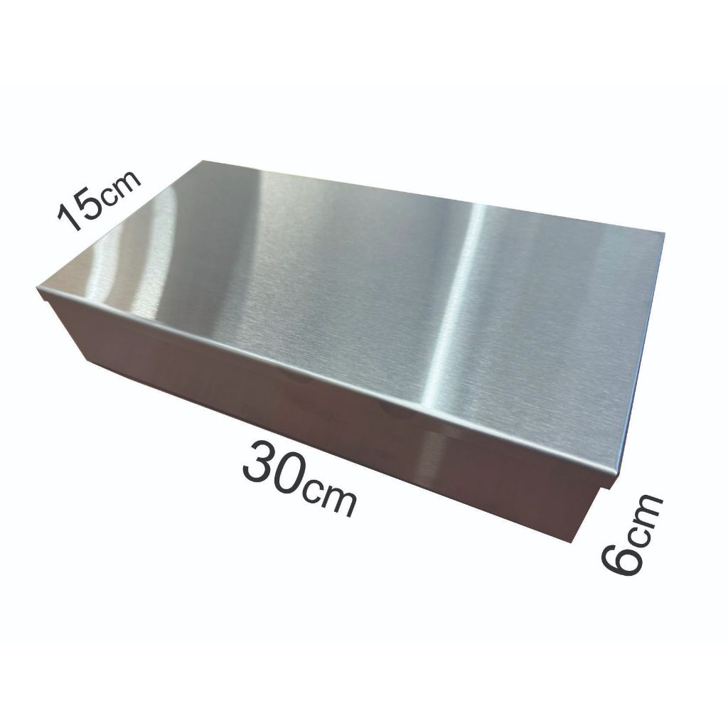 Box Caixa caixinha estojo em Inox Escovado 30x15x6cm