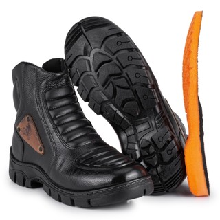 Bota Masculina Coturno Motors Premium Cano Médio Motoqueiro Casual Confortável