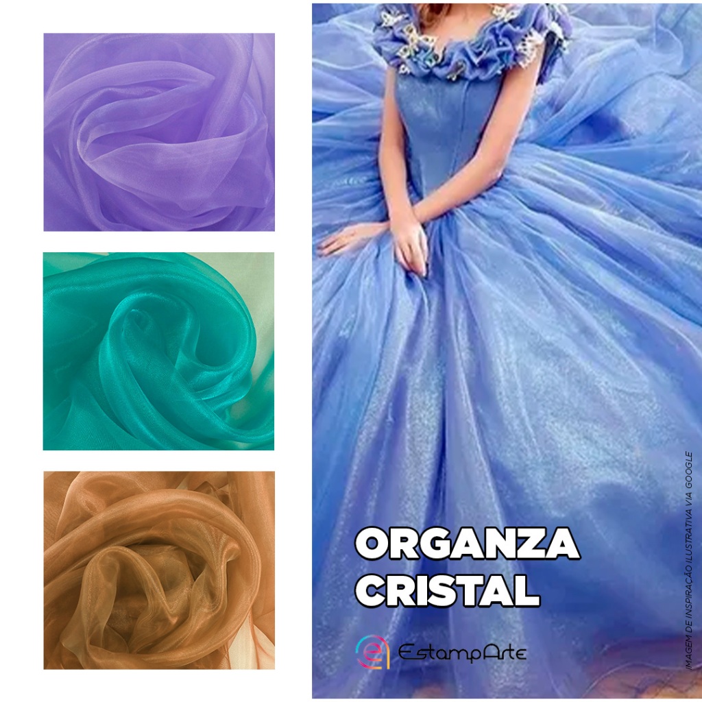 Tecido Organza Cristal  Saia Decoração Festa  Roupas Fantasias Artesanato