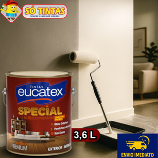Tinta Acrílica Lavável Eucatex Special Premium 3,6L, Sem Cheiro, Alta Cobertura, Interno e Externo em Oferta na Shopee
