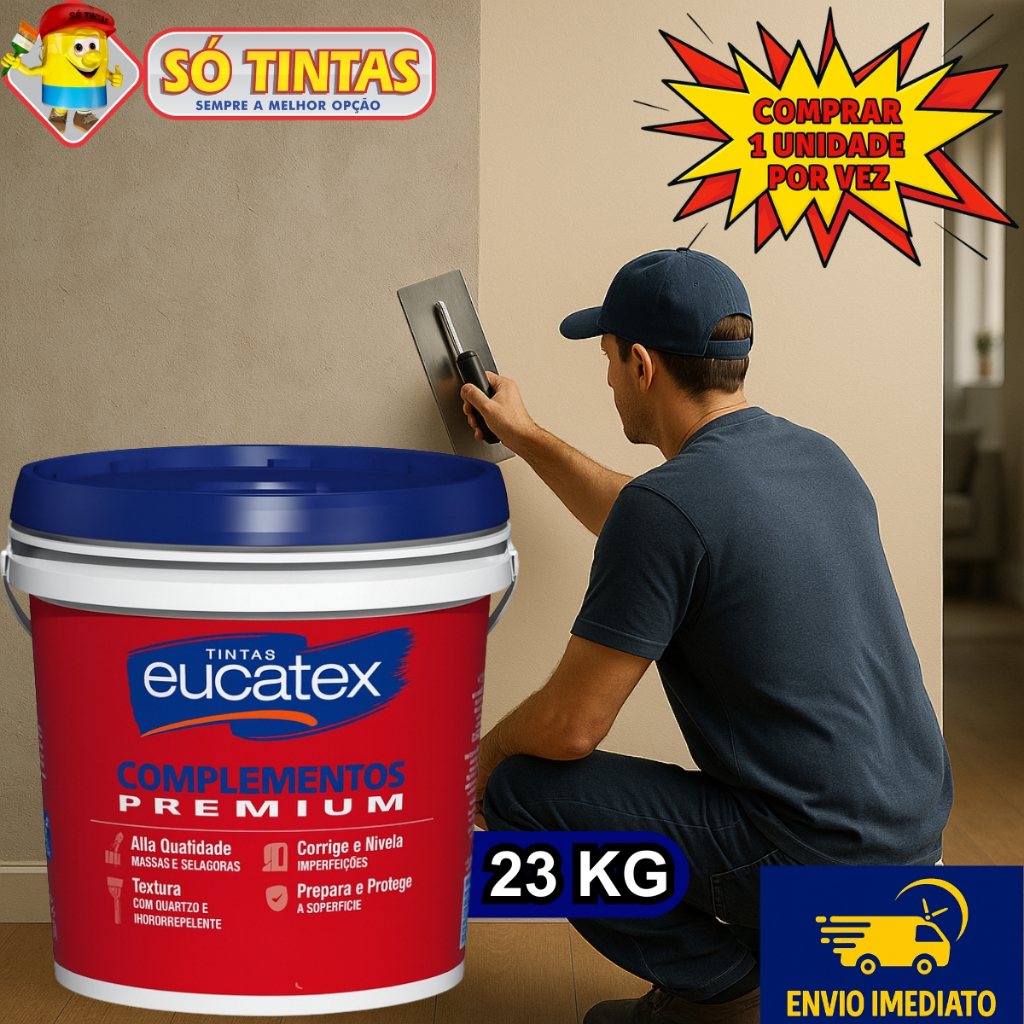 Textura Lisa Acrílica Premium Eucatex 23kg Branca, Lavável, Resistência, Acabamento Profissional em Oferta na Shopee