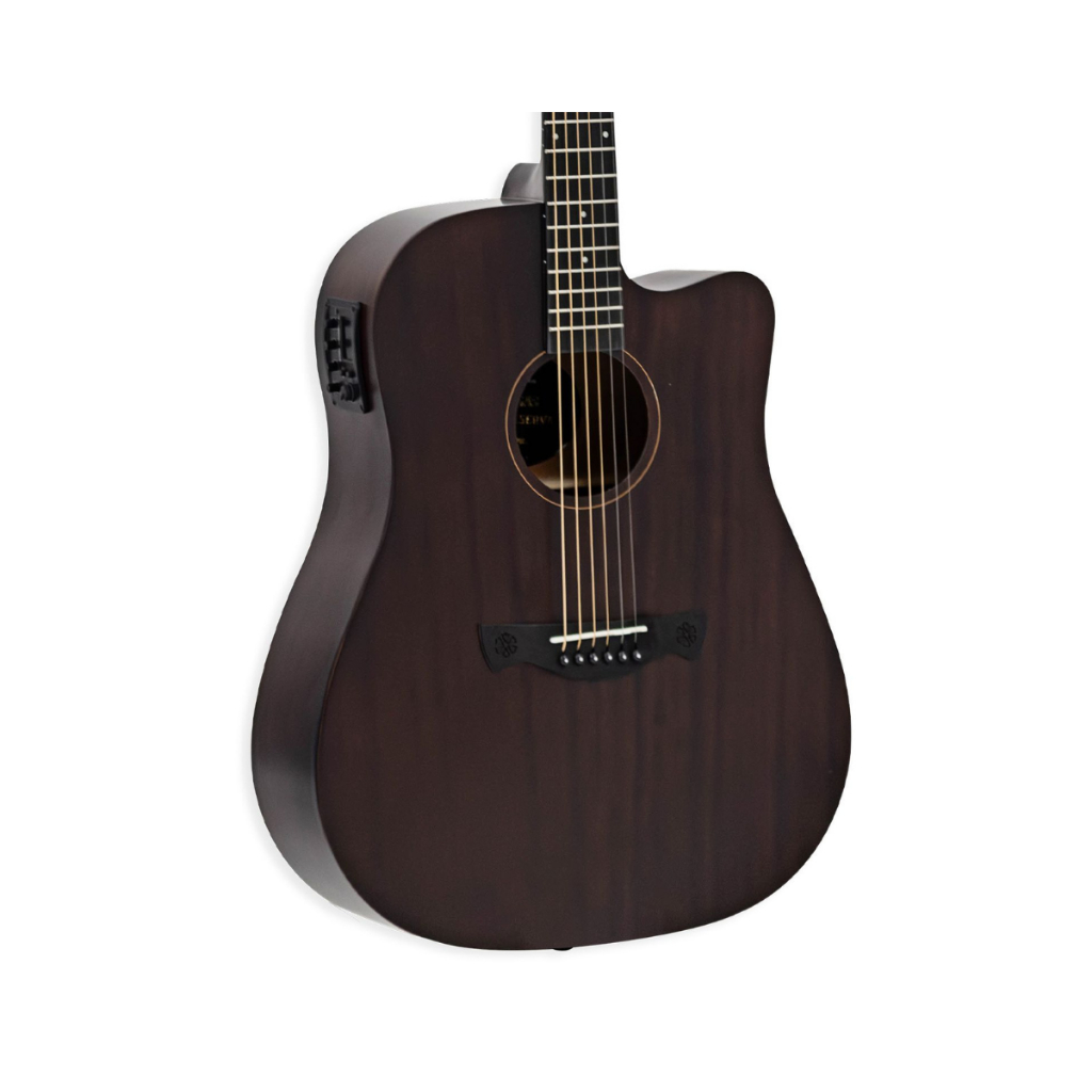 Violão Tagima Folk Elétrico Kansas Gran Reserva Dkmop Dark Mahogany Open Pore Destro Techwood em Oferta na Shopee