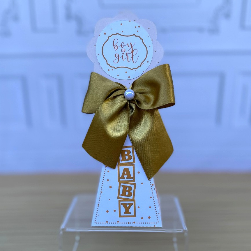 lembrancinha personalizada chá revelação neutro / chá revelação ursinho neutro caixa piramide ursinho neutro