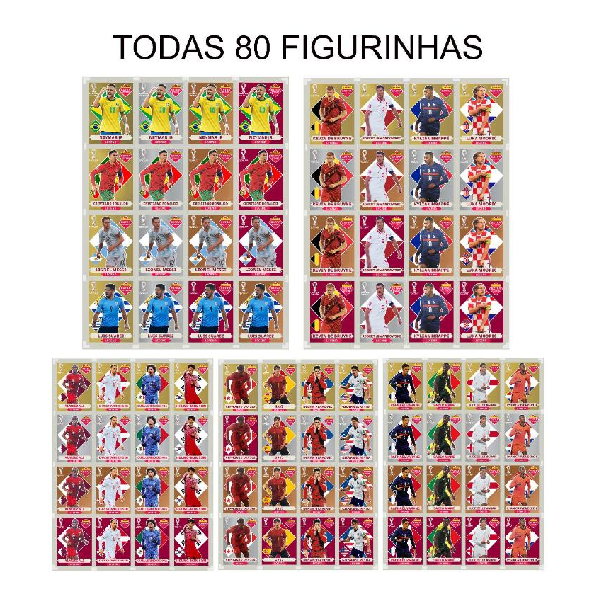 Figurinhas Legend copa do mundo Qatar 2022 - Coleção completa - CRISTIANO RONALDO - NEYMAR - COPA DO MUNDO 2026