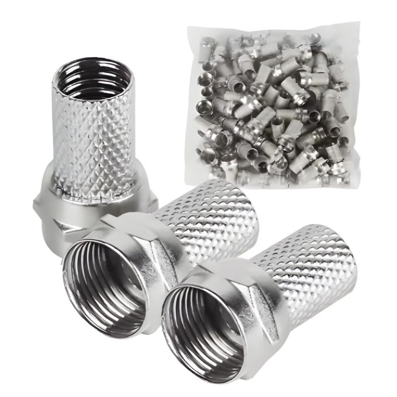 Kit Conectores Coaxial Rosca RG6, RG59, Emenda Niple Antenas