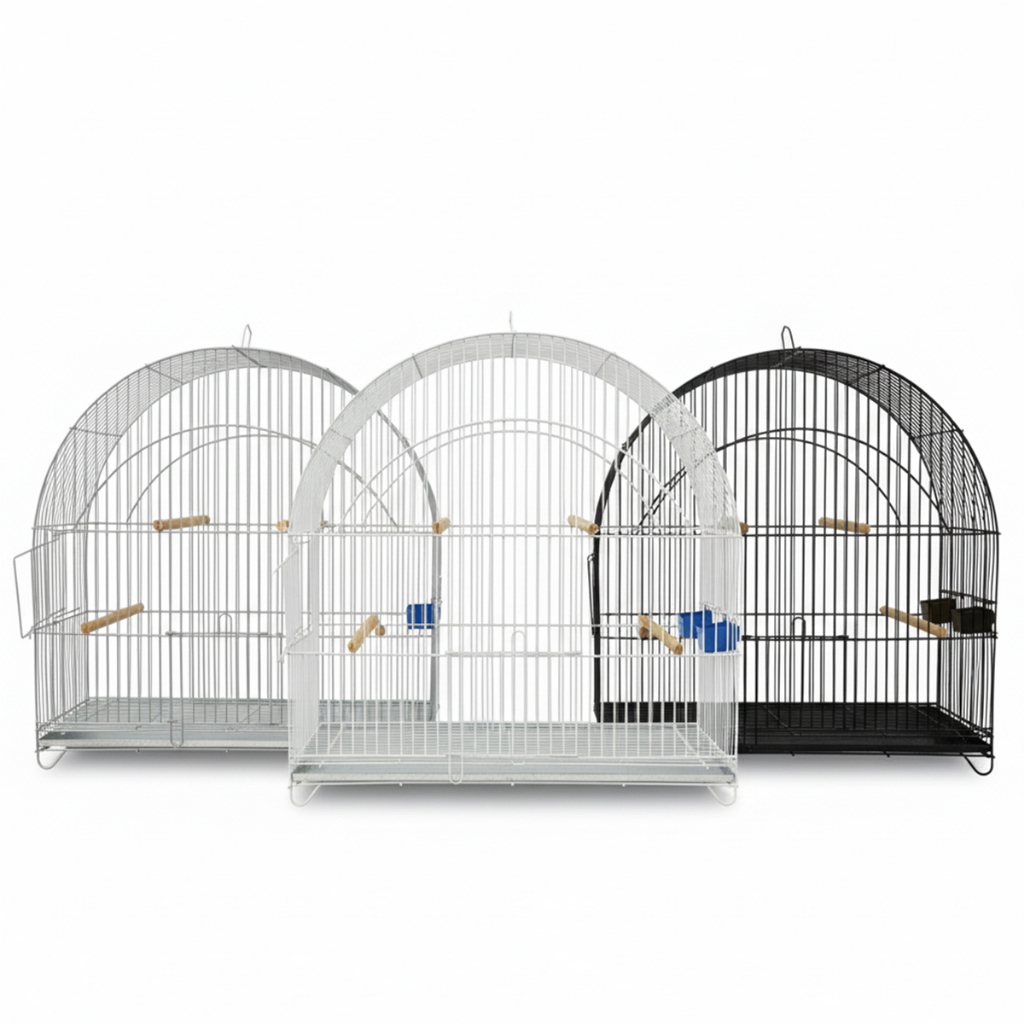 Gaiola Para Canario Curio Coleiro Passador Lateral Malha Fina 14mm - 51x51x25