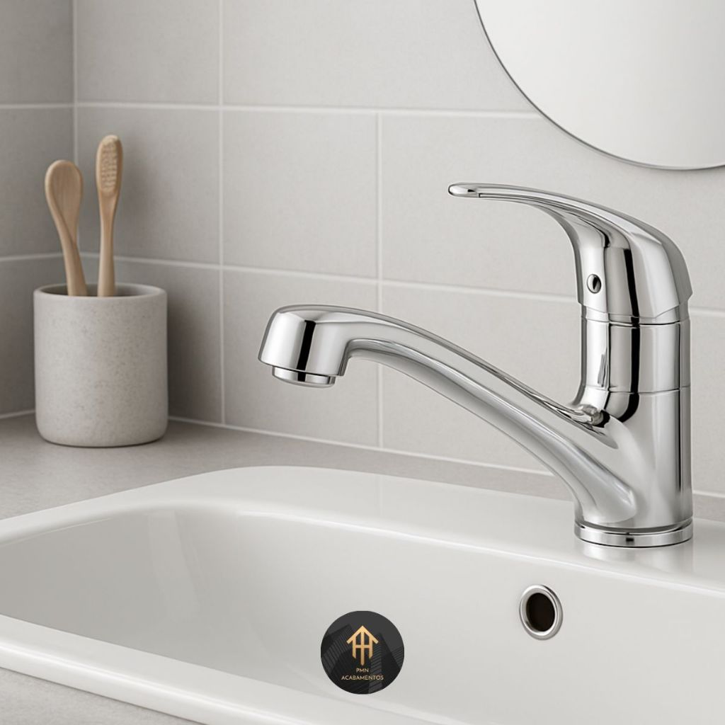 Torneira Para Lavatório Pia De Banheiro Lavabo Mono Up Cromada 1/4 de Volta ABS em Oferta na Shopee