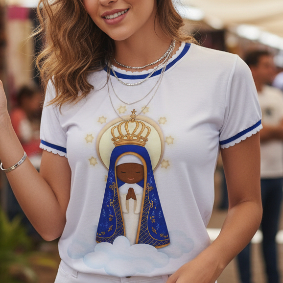 T-shirt Feminina Manga Curta Gola Redonda Roupa Feminina em Oferta na Shopee