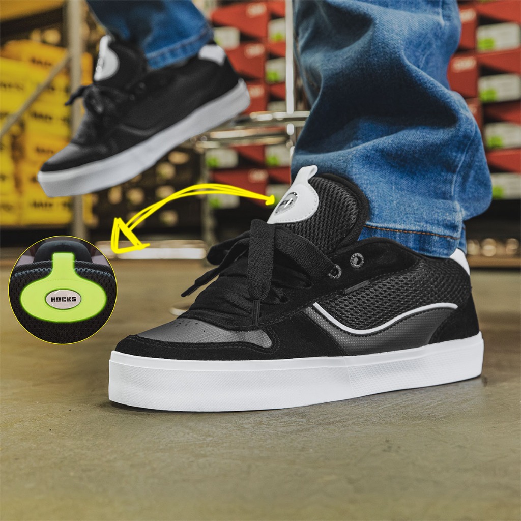 Tênis Hocks Skate Puff Petitpoa UV Masculino Feminino Original | Preto Branco - Brilha no Escuro com calor
