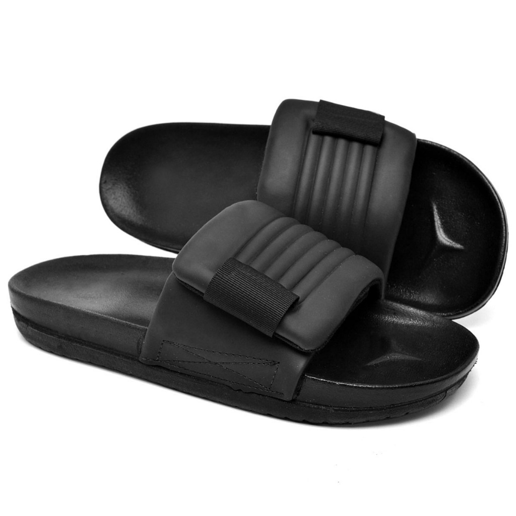 Chinelo Preto Slide De Velcro Com Regulagem Unissex  Ajustável Oferta Exclusiva em Oferta na Shopee