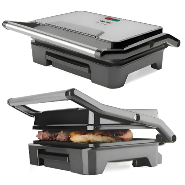 Grill Mallory Asteria Compact Sanduicheira Churrasqueira Elétrica Multifuncional Inox
