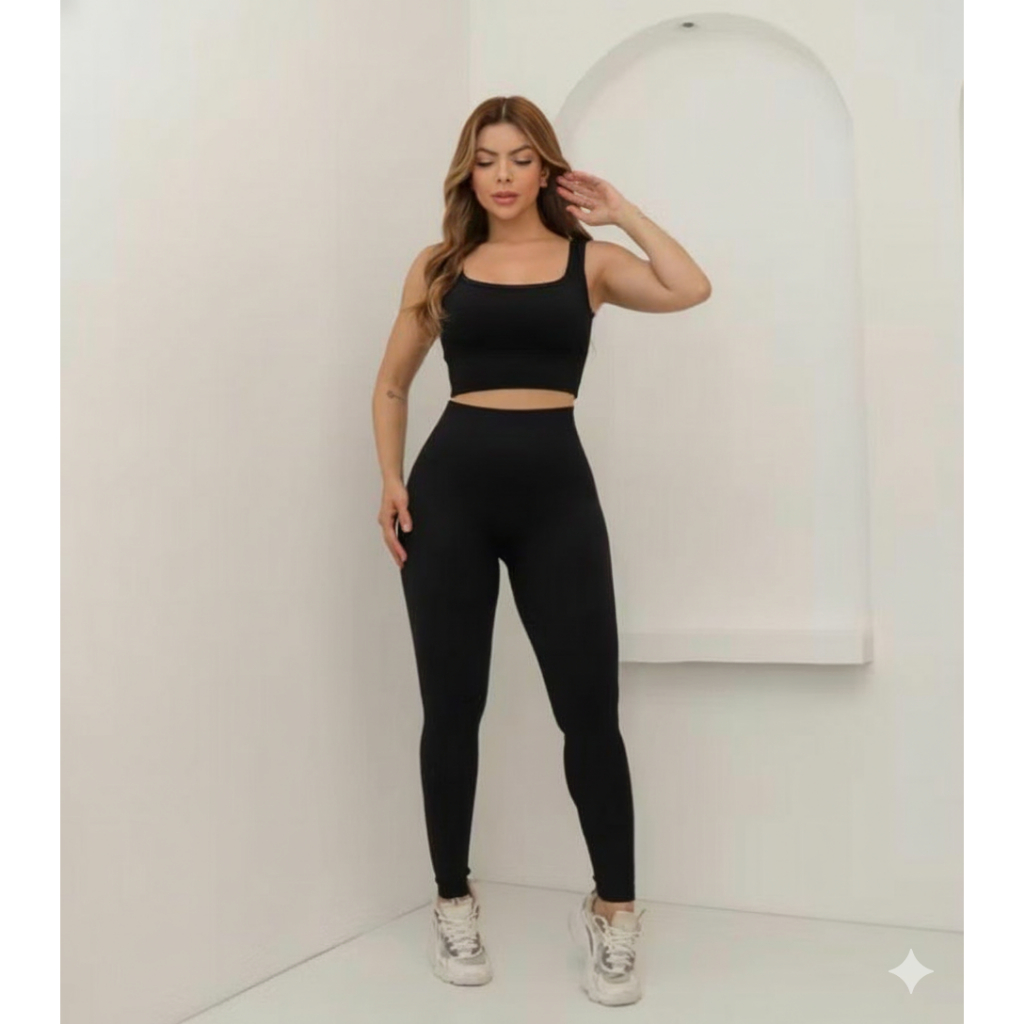 Calça Legging Academia Suplex Dia a Dia Confortável Cós Alto Fitness Bermuda Feminino Zero Transparência