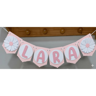 Varal com nome personalizado Jardim das Margaridas - bandeirolas, bandeiras- ENVIO RÁPIDO em Oferta na Shopee