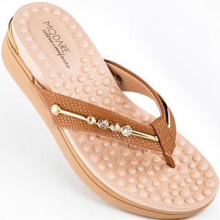 Sandália Modare Feminina Leve Confortável Massageador 7151 Caramelo em Oferta na Shopee