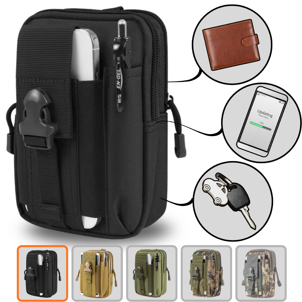 Bolsa Porta Objeto Celular Carteira Pochete Multiuso Esportiva Masculina P/ Cinto