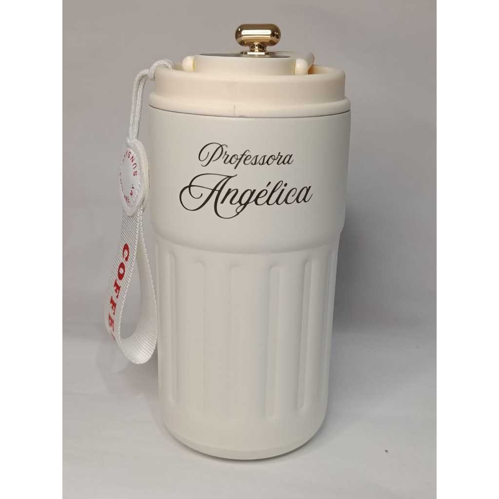 Copo Térmico com Termômetro led Tampa Personalizado  café