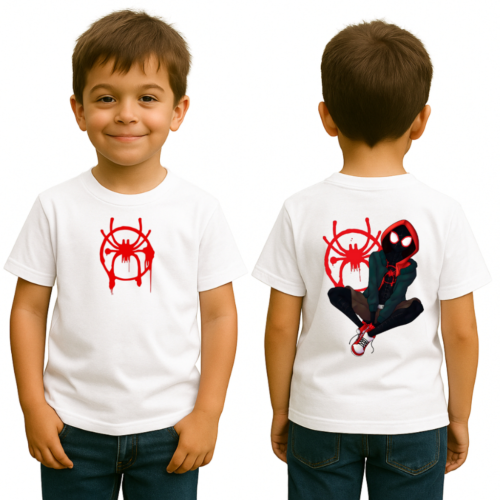 Camiseta Infantil Personagem Herói Homem Aranha Spider Man Meninos Boys 100% Algodão Top Confortável