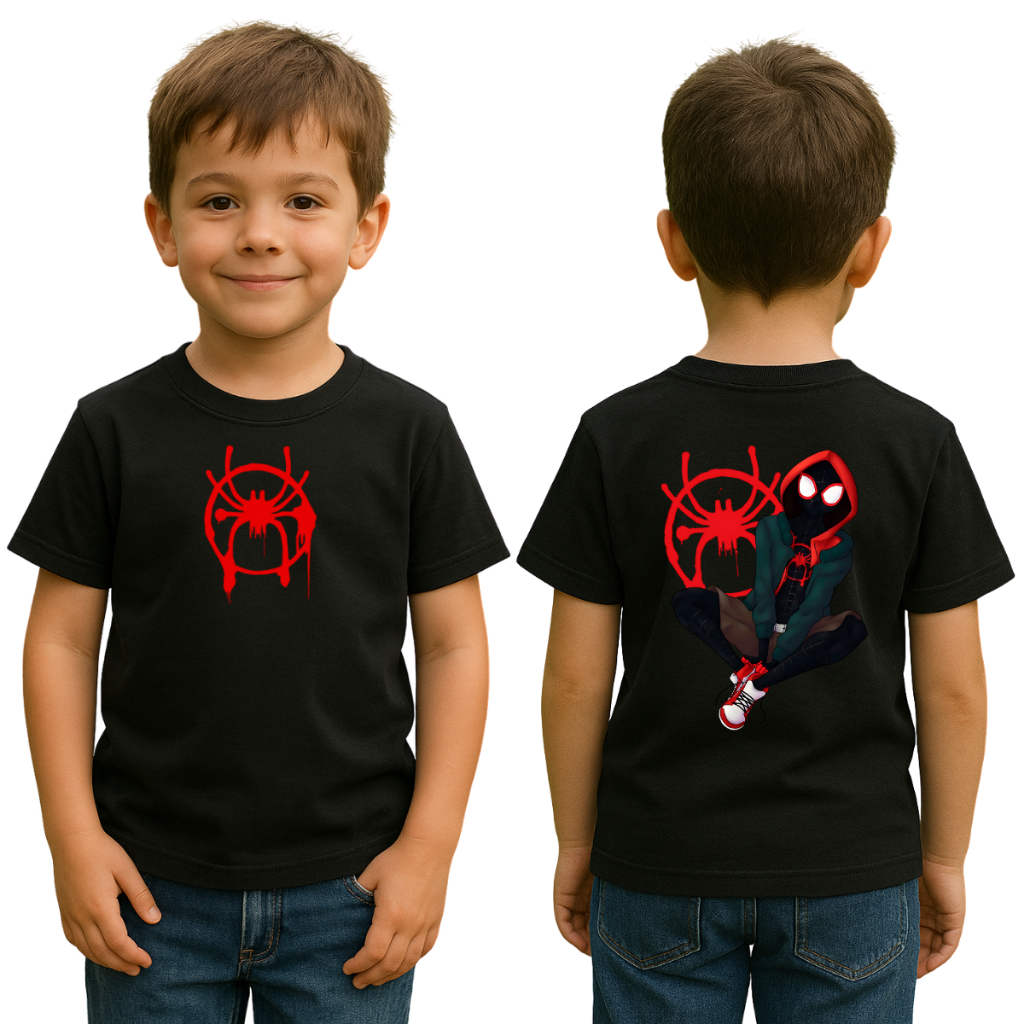 Camiseta Homem Aranha Personagem Infantil Meninos Boys Tecido Premium Leve Macio Confortável Algodão